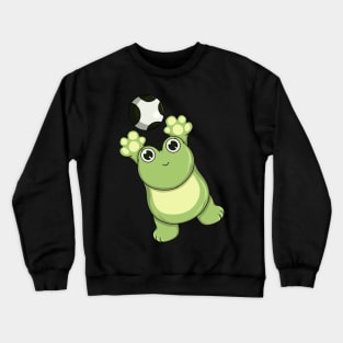 Funny goalkeeper is trying to catch the ball Crewneck Sweatshirt